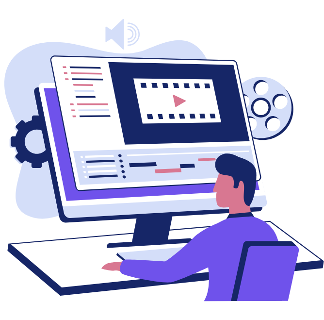 Bildschirm mit animierter Erklärszene für ein Schweizer Produkt